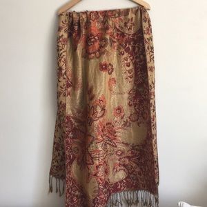 Large Gold + Red Scarf
